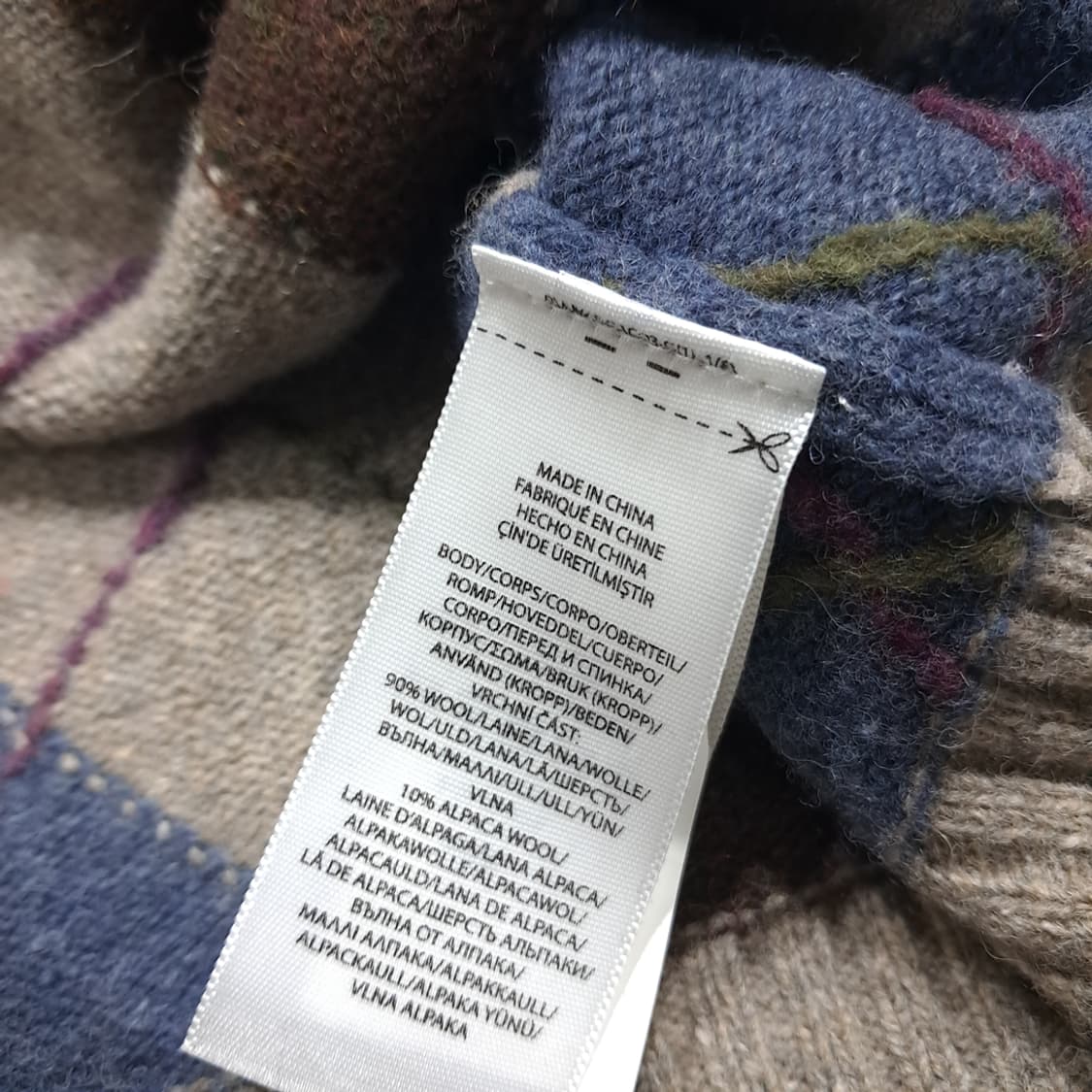 CL999 S 폴로 울알파카 아가일 V넥 니트 스웨터 상품이미지5