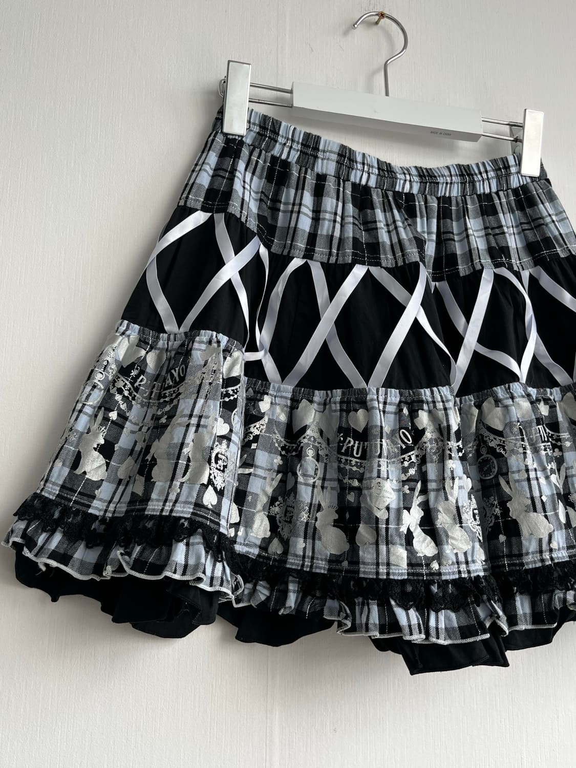  PUTUMAYO 블랙 체크 레이어드 프릴 미니 스커트 상품이미지5