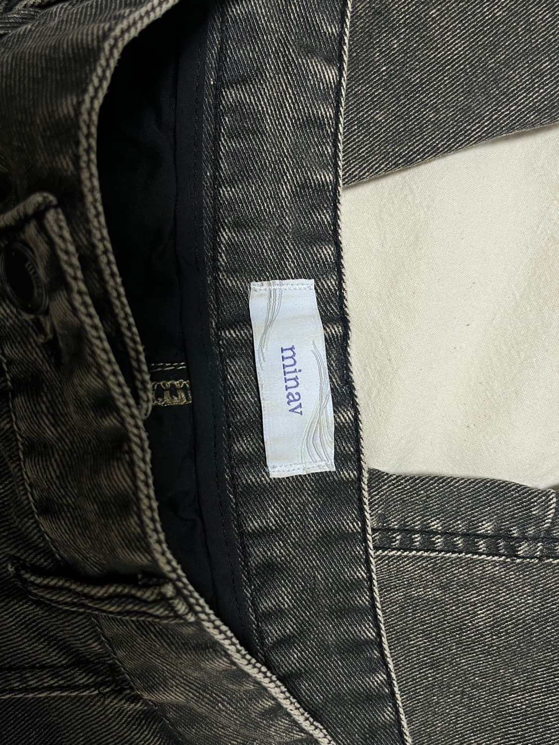 미나브 와이드 코팅 바이커 데님팬츠 상품이미지6