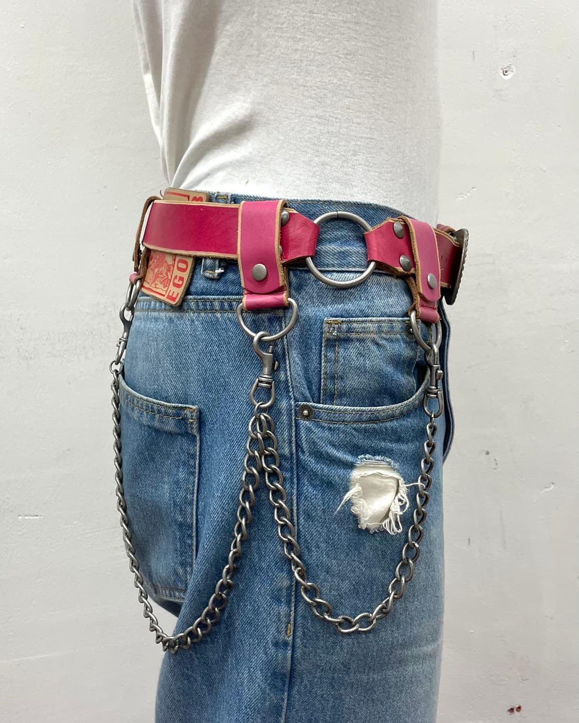 hot pink layered chain western belt 상품이미지4
