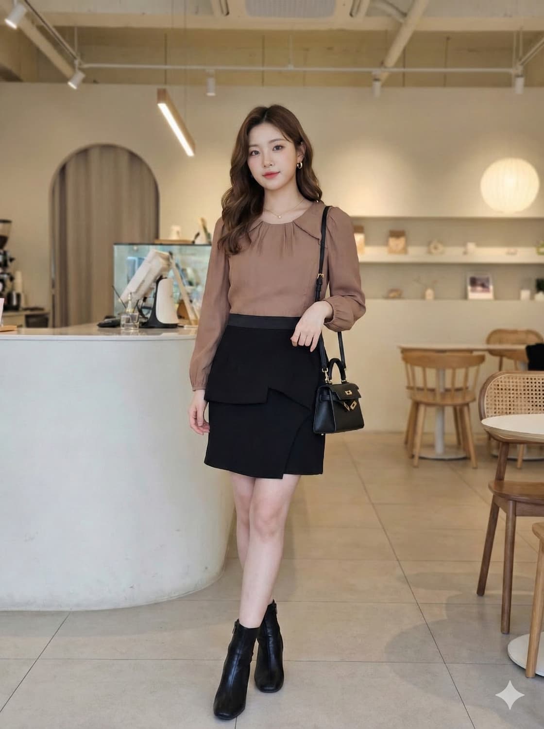 온앤온(on & on) 배색 레이어드 셔링 원피스 상품이미지1