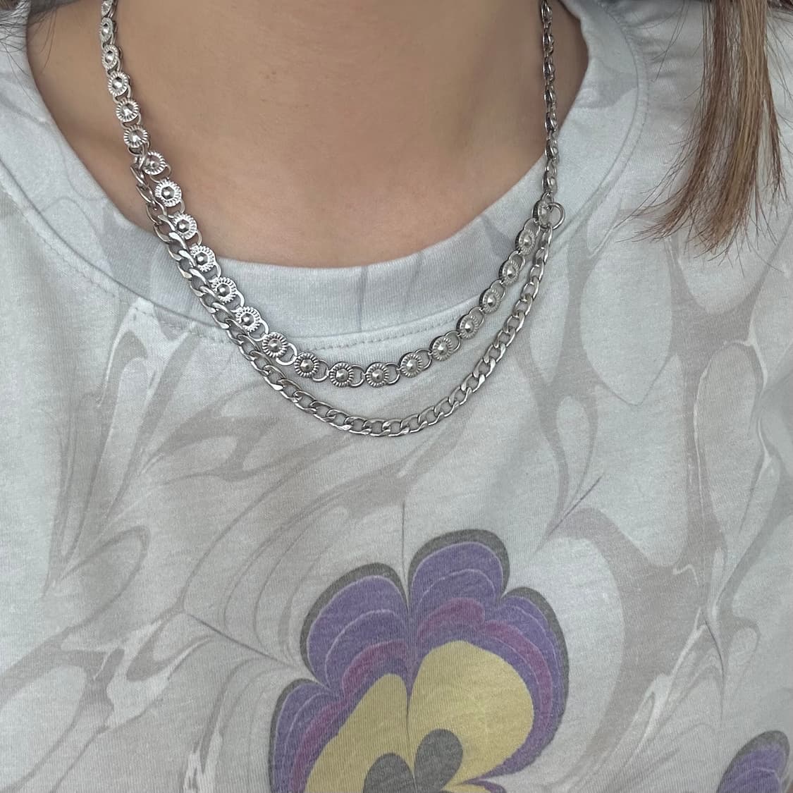 Double chain necklace 상품이미지2