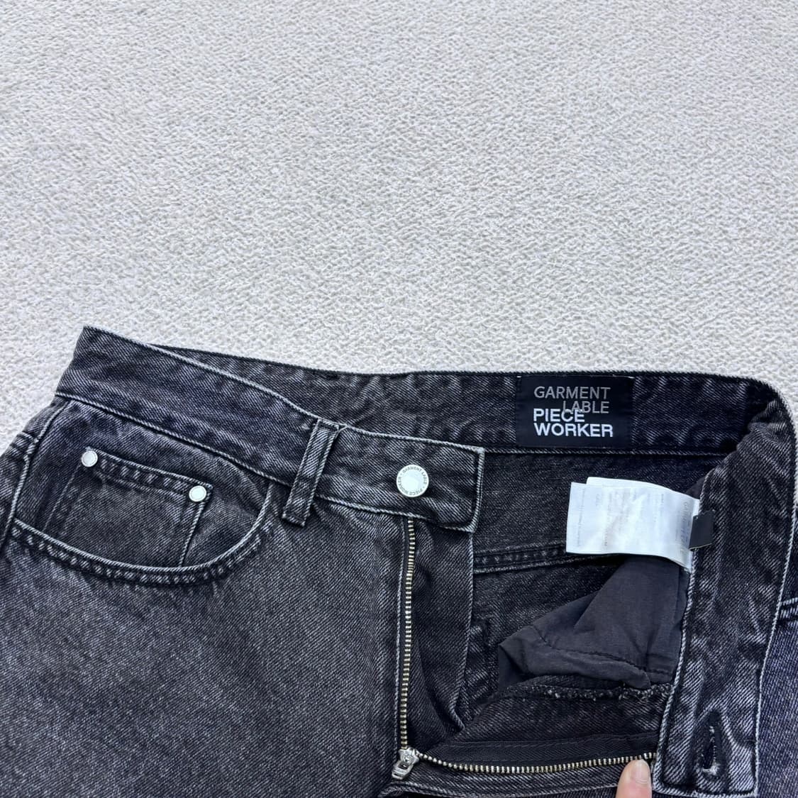 US(s) 가먼트레이블 블랙 데님 팬츠 0424E 상품이미지5