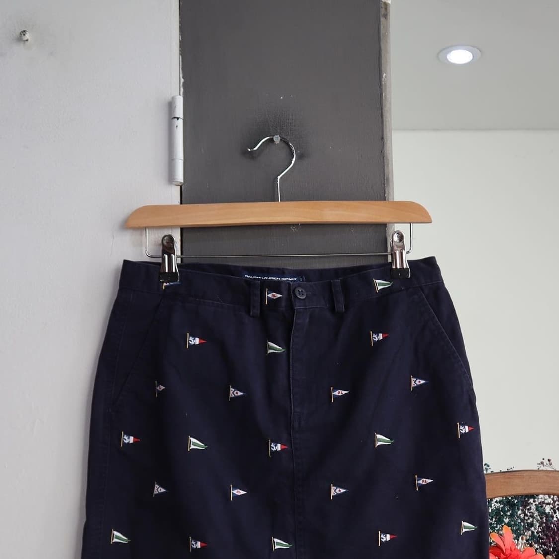폴로 랄프로렌 플래그 자수 네이비 코튼 치마 상품이미지3