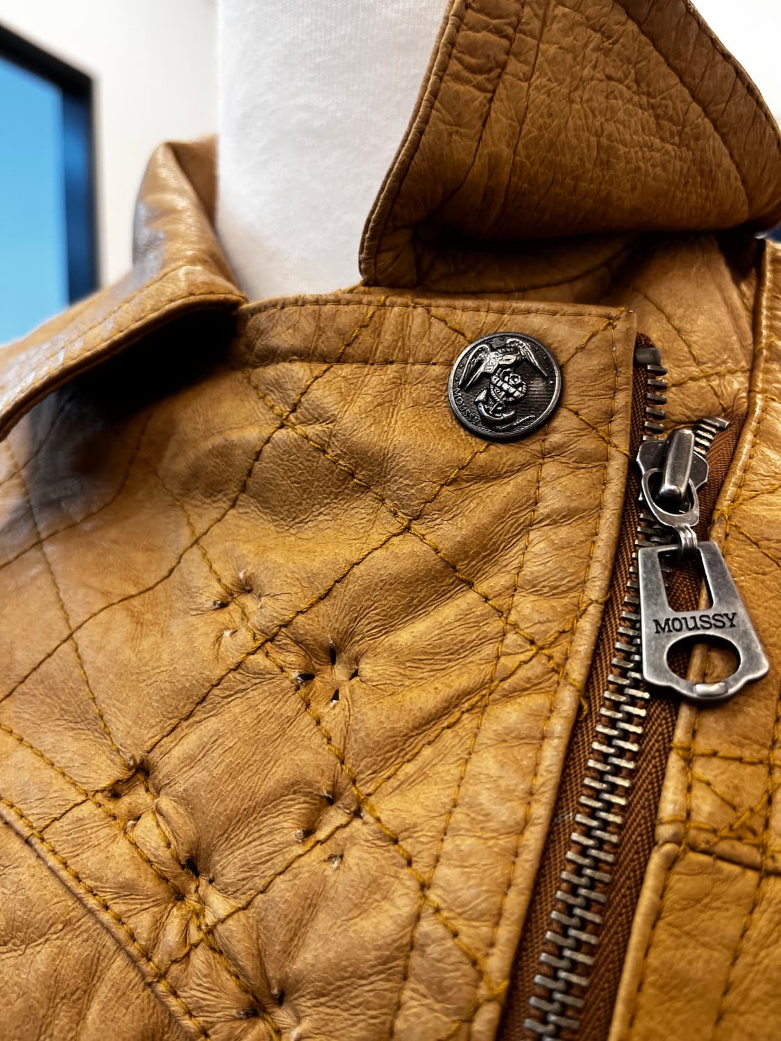 Moussy 피그 스킨 스터드 라이더 자켓 상품이미지5
