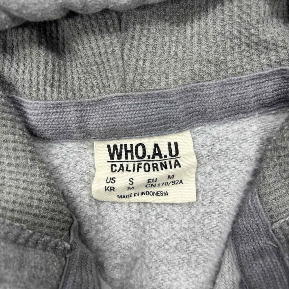 후아유 y2k 그레이 스웻 후드집업 희귀져지(M) 상품이미지4