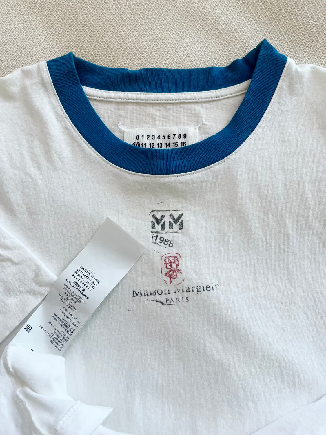 남성 마르지엘라 티셔츠 L사이즈 (블루) 상품이미지1