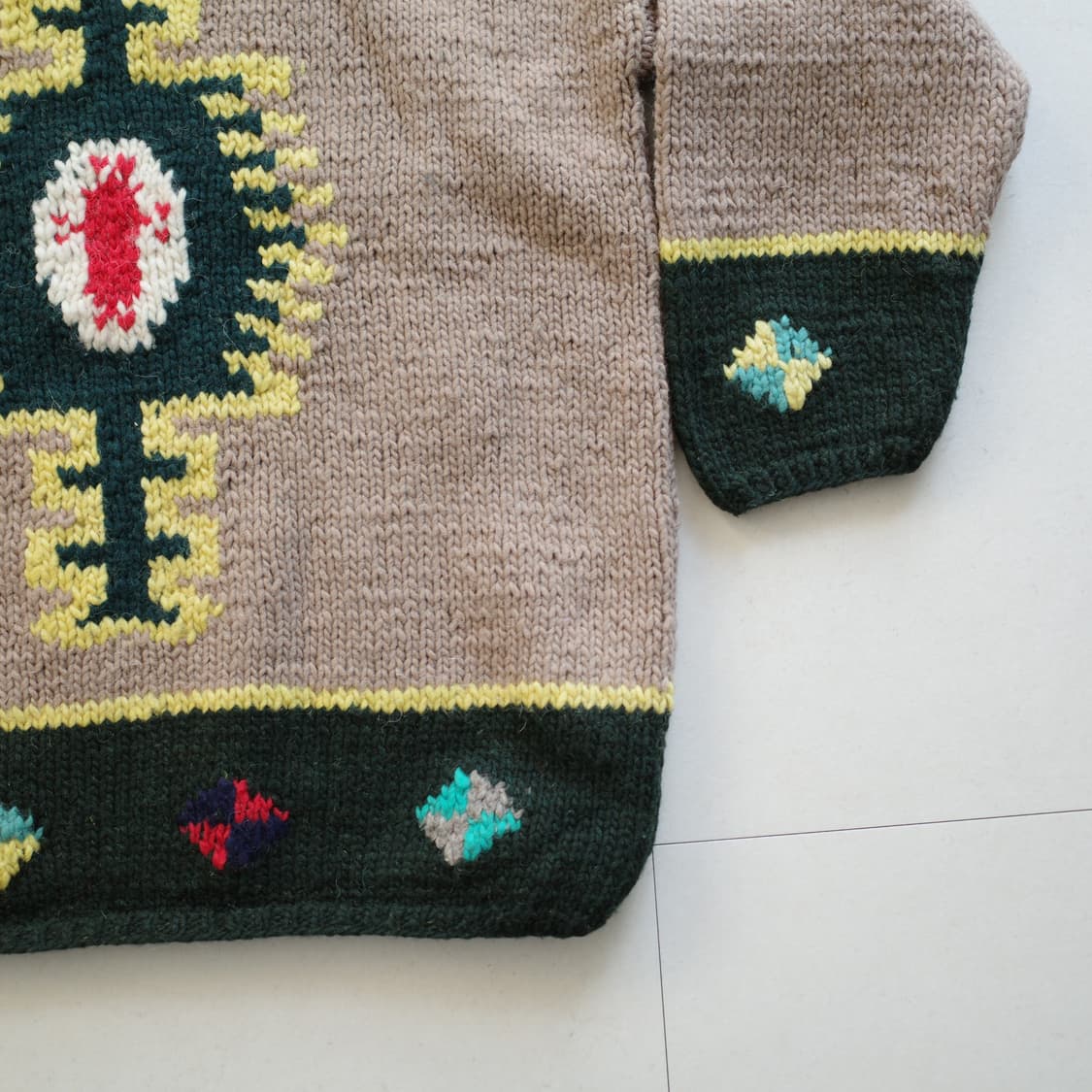 에콰도르 에스닉 나바호 아즈텍 핸드메이드 100% 울 니트 (Free) 상품이미지8