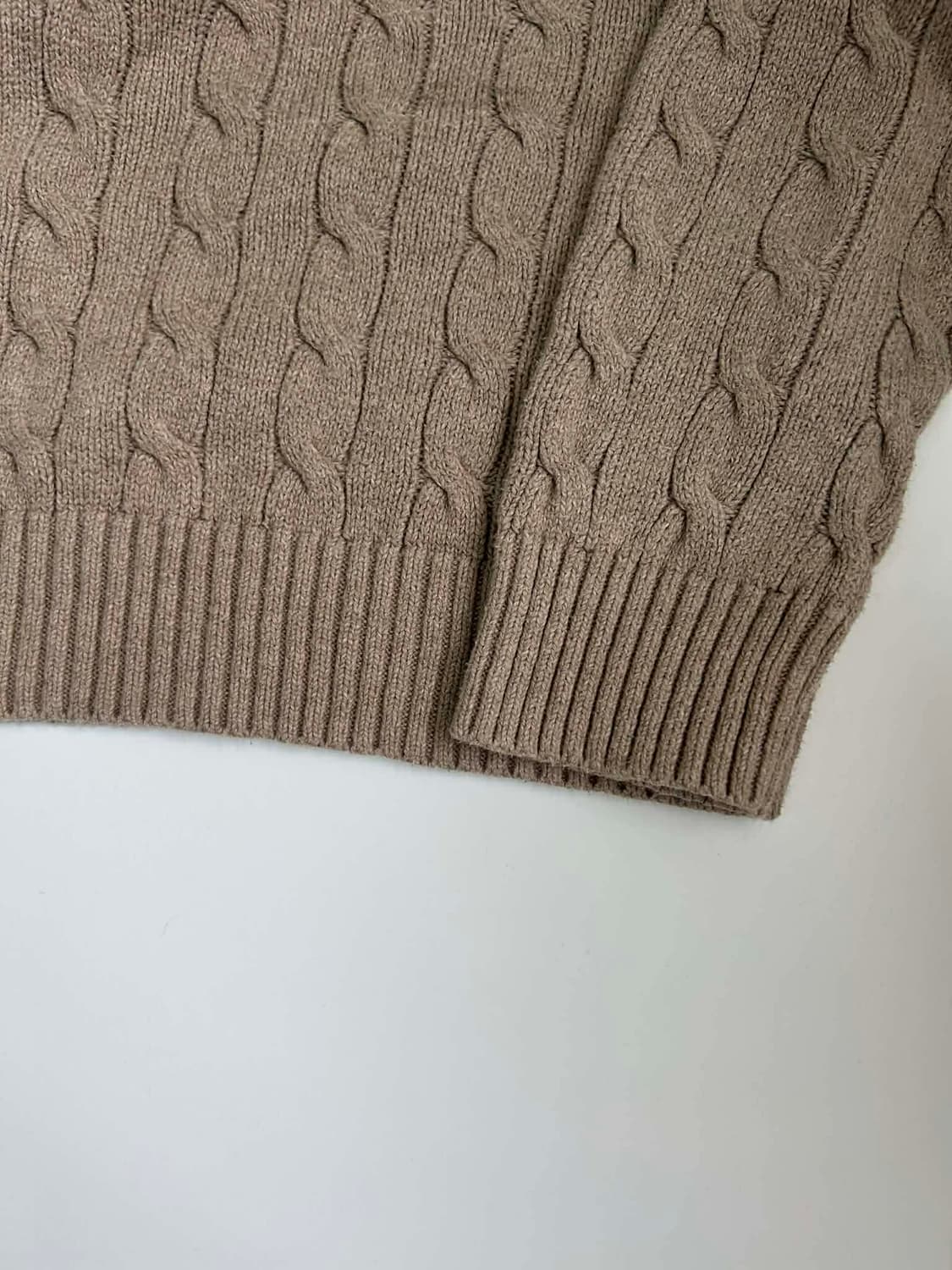 [M] 폴로 랄프로렌 신형 큐알 케이블 코튼 니트 스웨터 베이지 상품이미지8