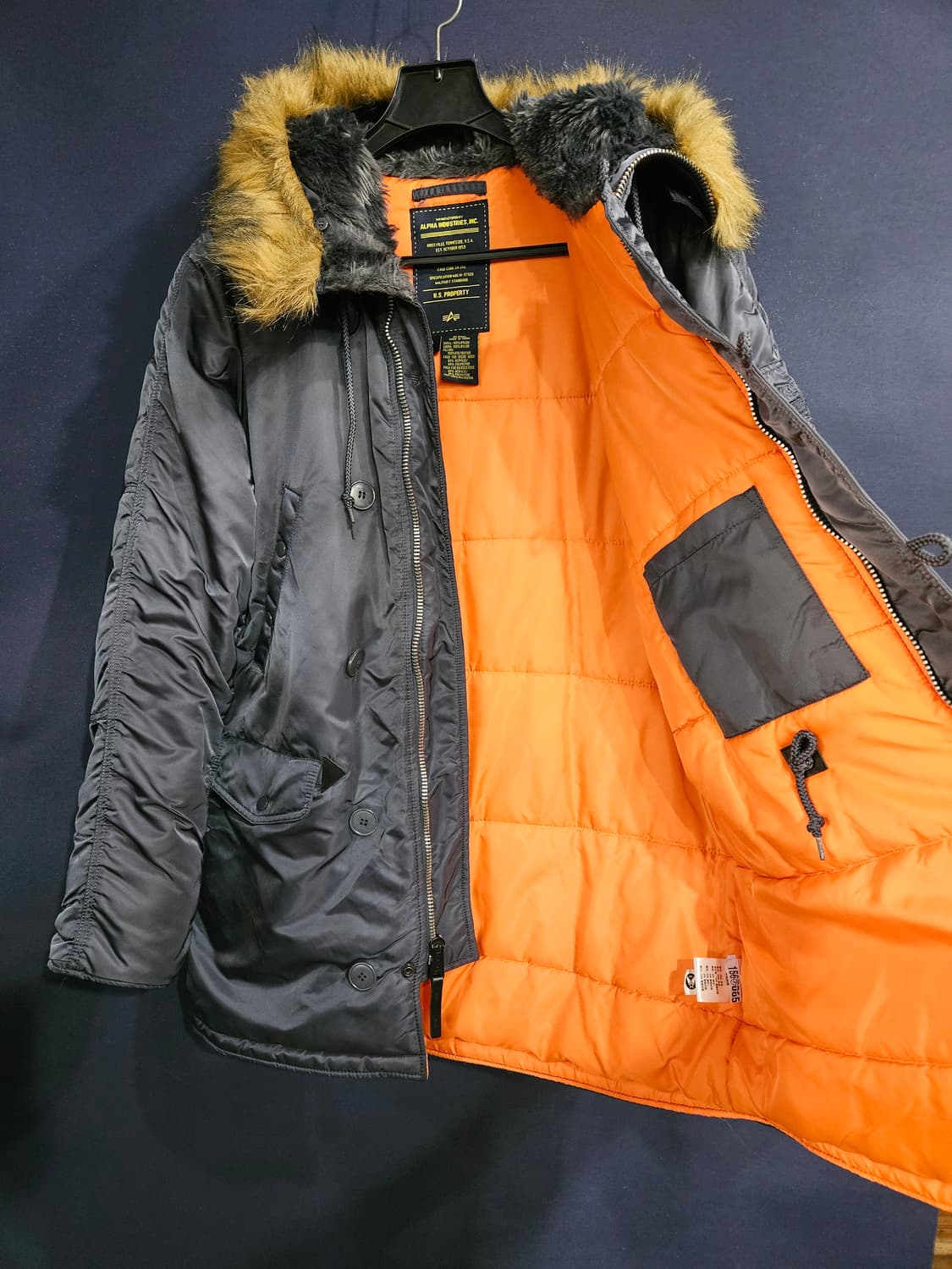 알파인더스트리 다크그레이 유광 남성 105 야상점퍼 패딩  상품이미지8