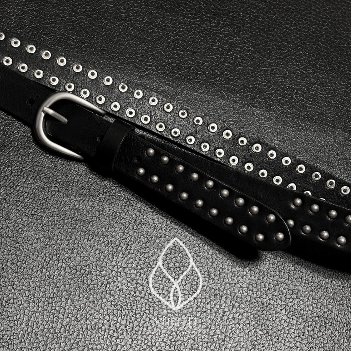 🌗 Stud vegetable belt / 스터드 베지터블 소가죽 벨트 상품이미지2