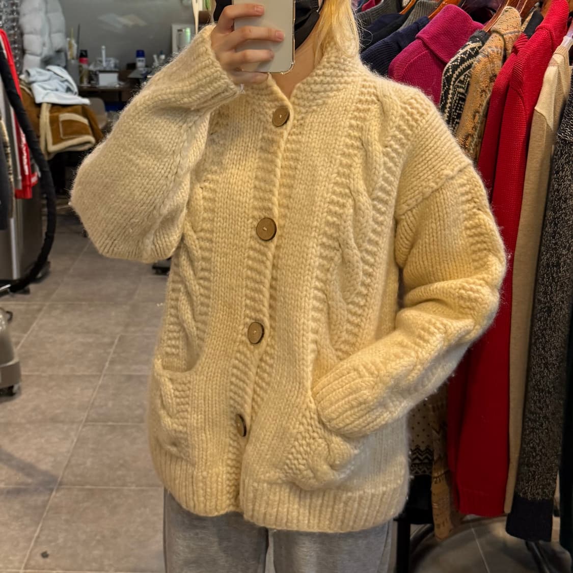 [NO.9] VTG 꽈배기 니트 가디건 상품이미지4