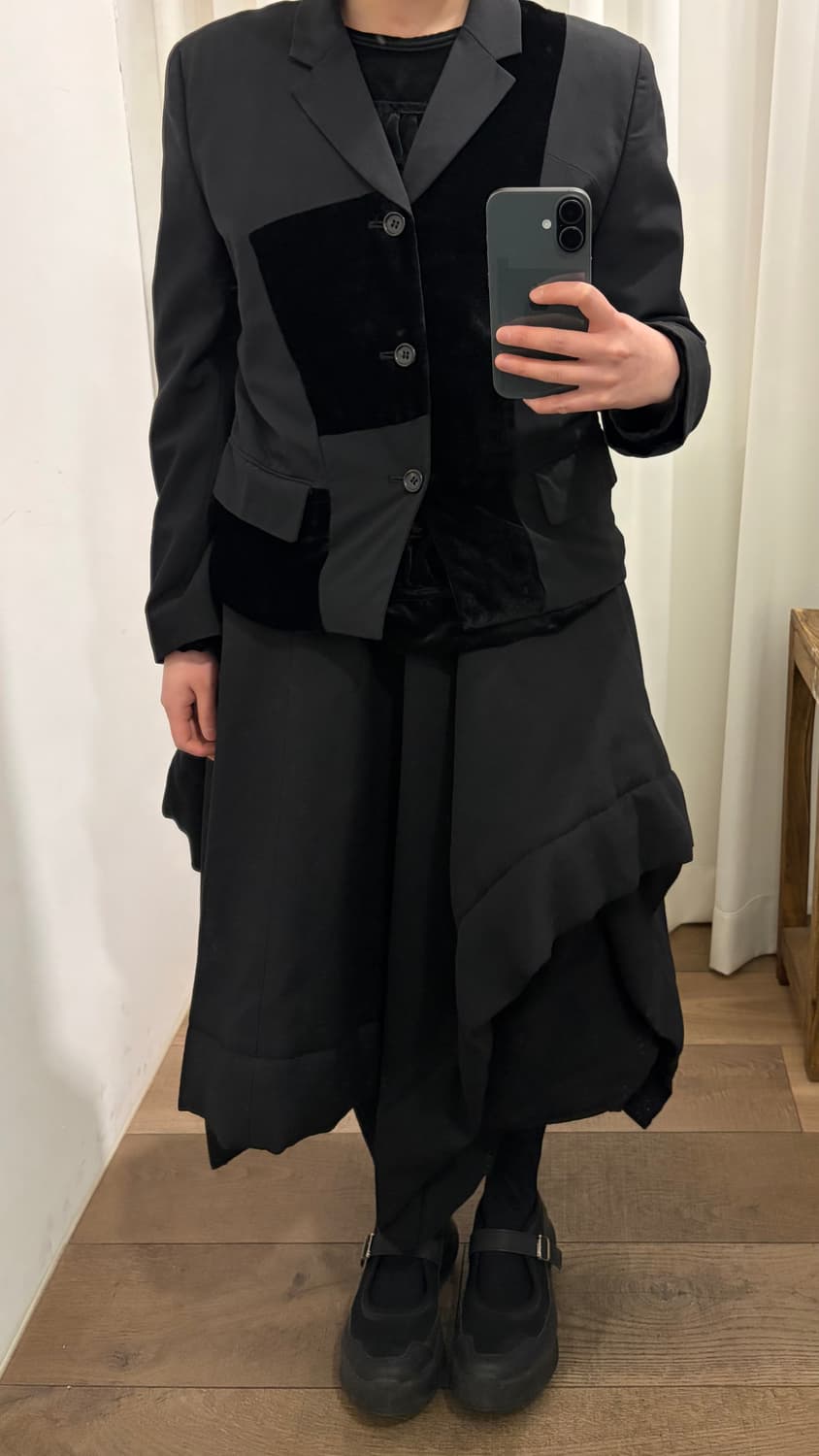 90's Velour Fabric Block Jacket 상품이미지3