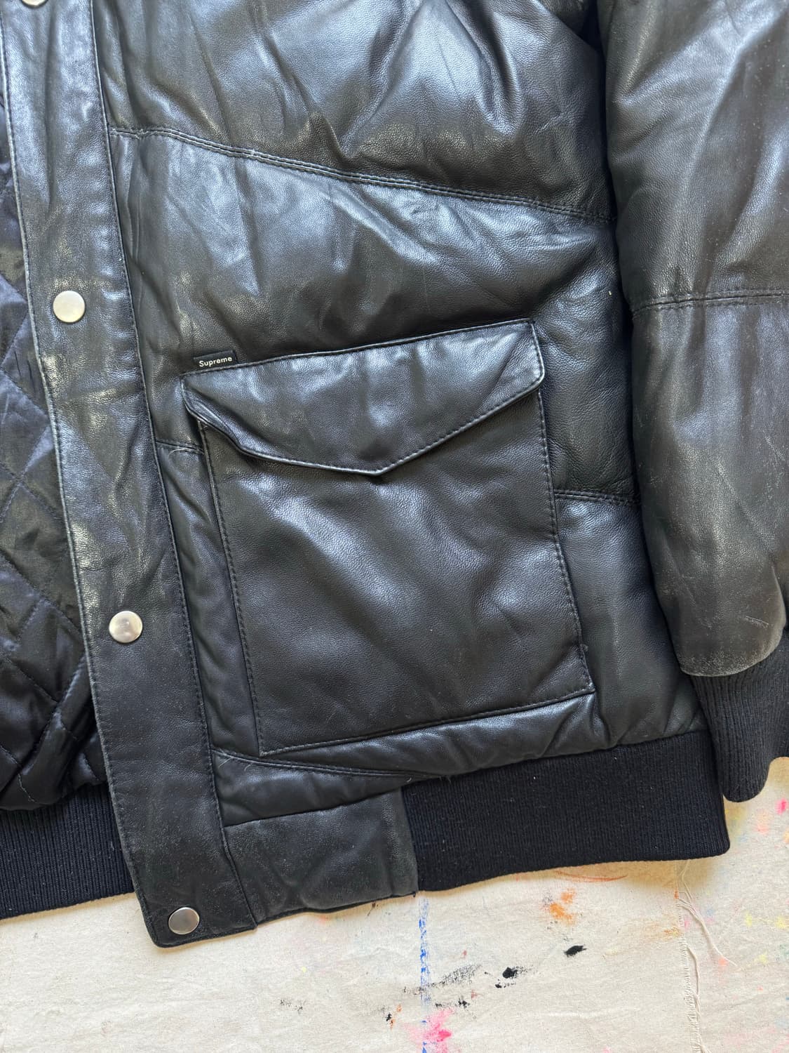 Fw07 슈프림 레더 다운 자켓 상품이미지6