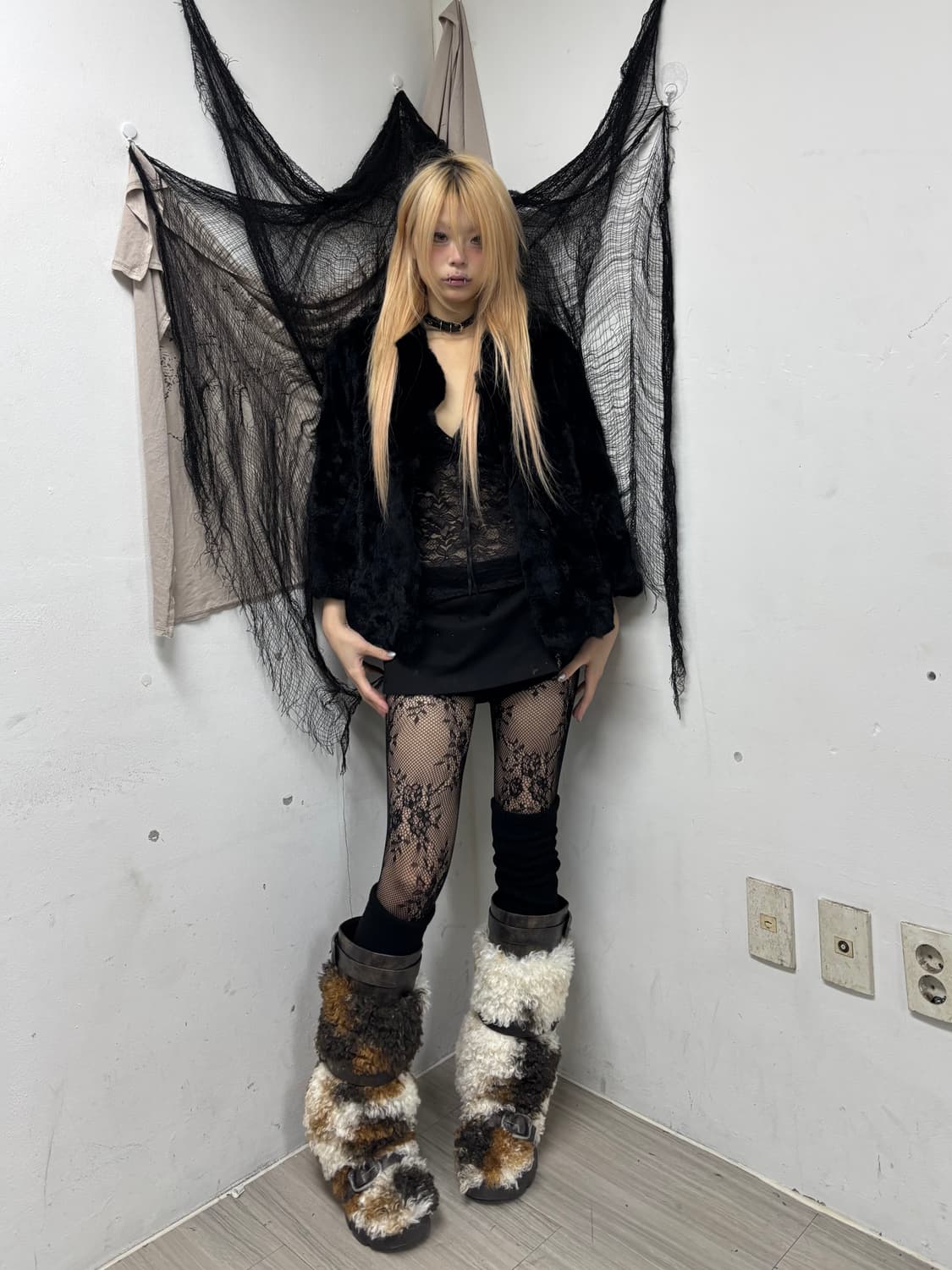 Rabbit Fur Black Jacket 상품이미지1