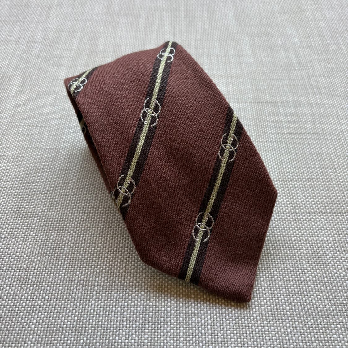 [Rare] 60s GUCCI 울실크 레지멘탈 타이 상품이미지1