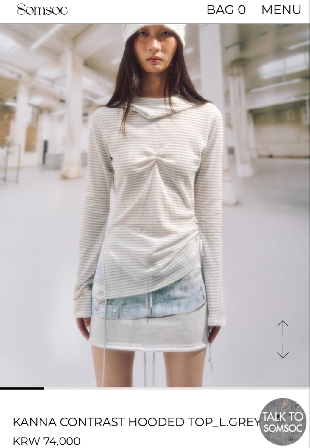 Somsoc KANNA CONTRAST HOODED TOP 상품이미지1