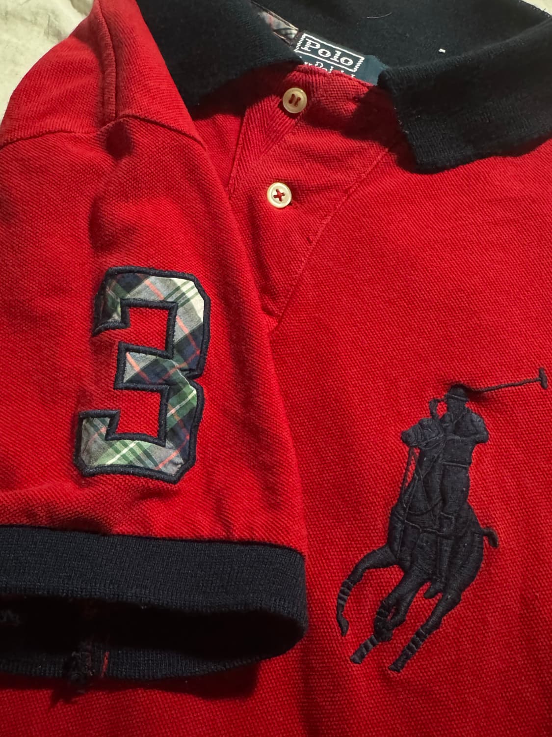 폴로 네이비/레드 빅포니 카라 반팔티 상품이미지2