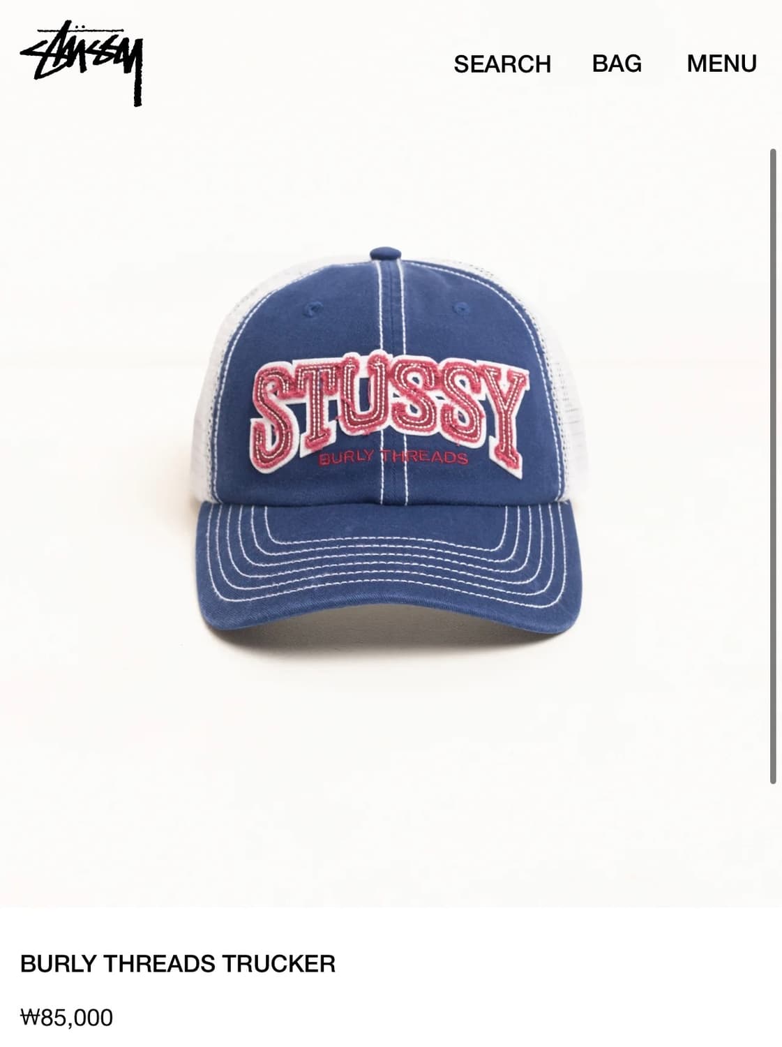 스투시 BURLY THREADS TRUCKER 캡 상품이미지1