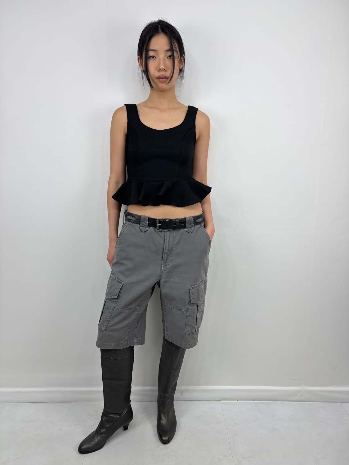 JACQUARD FLARED SLEEVELESS TOP 상품이미지3