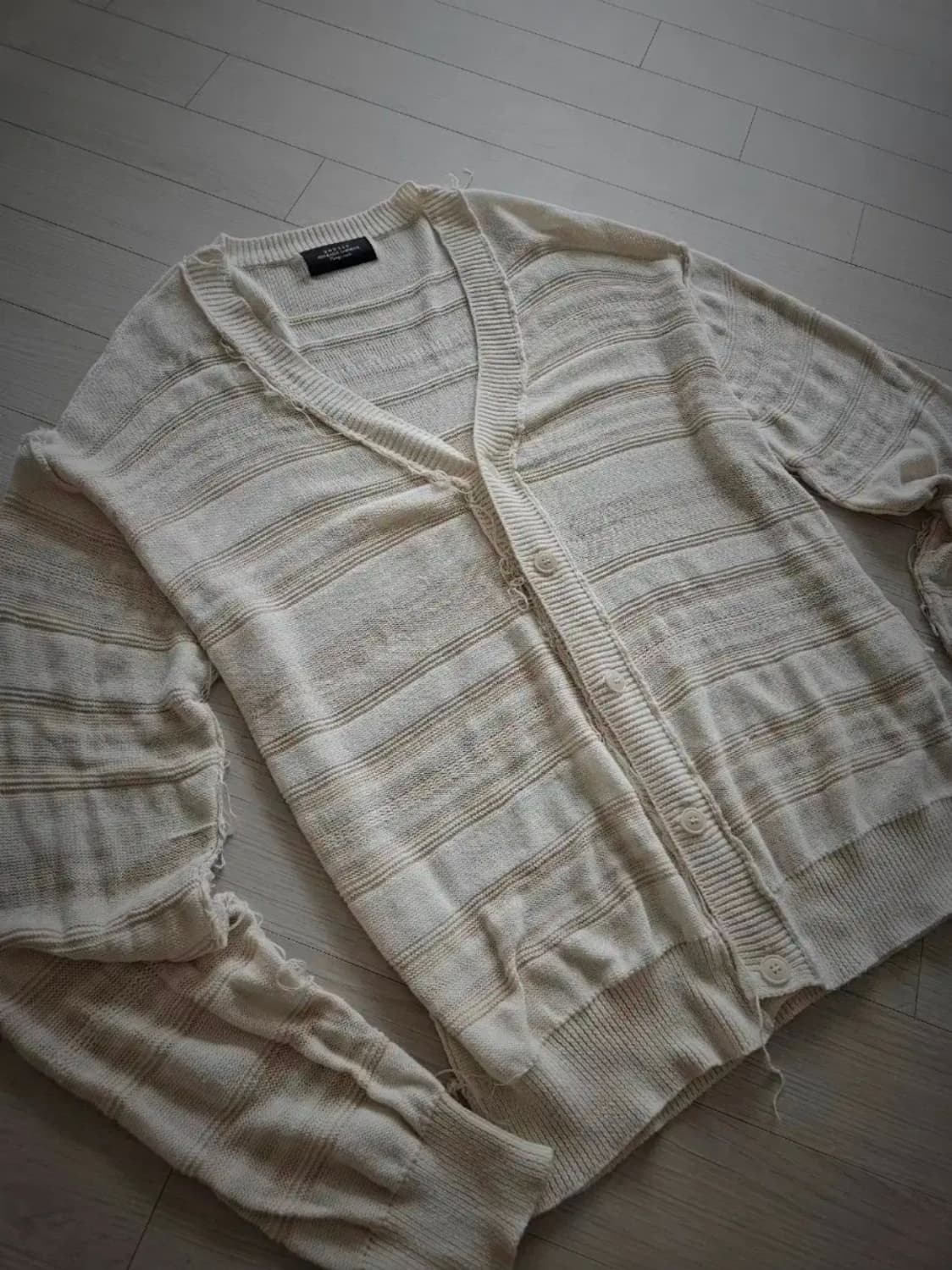 언유즈드 실크 컷디자인 오버 가디건 상품이미지3