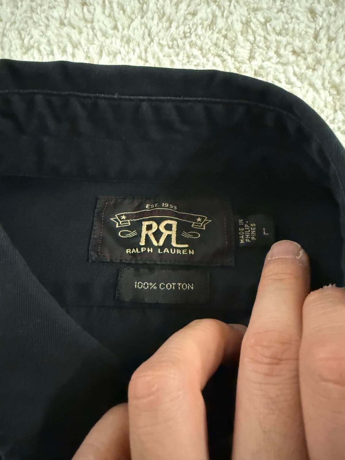 Rrl 가먼트다이 밀리터리 셔츠 ( L size ) 상품이미지3