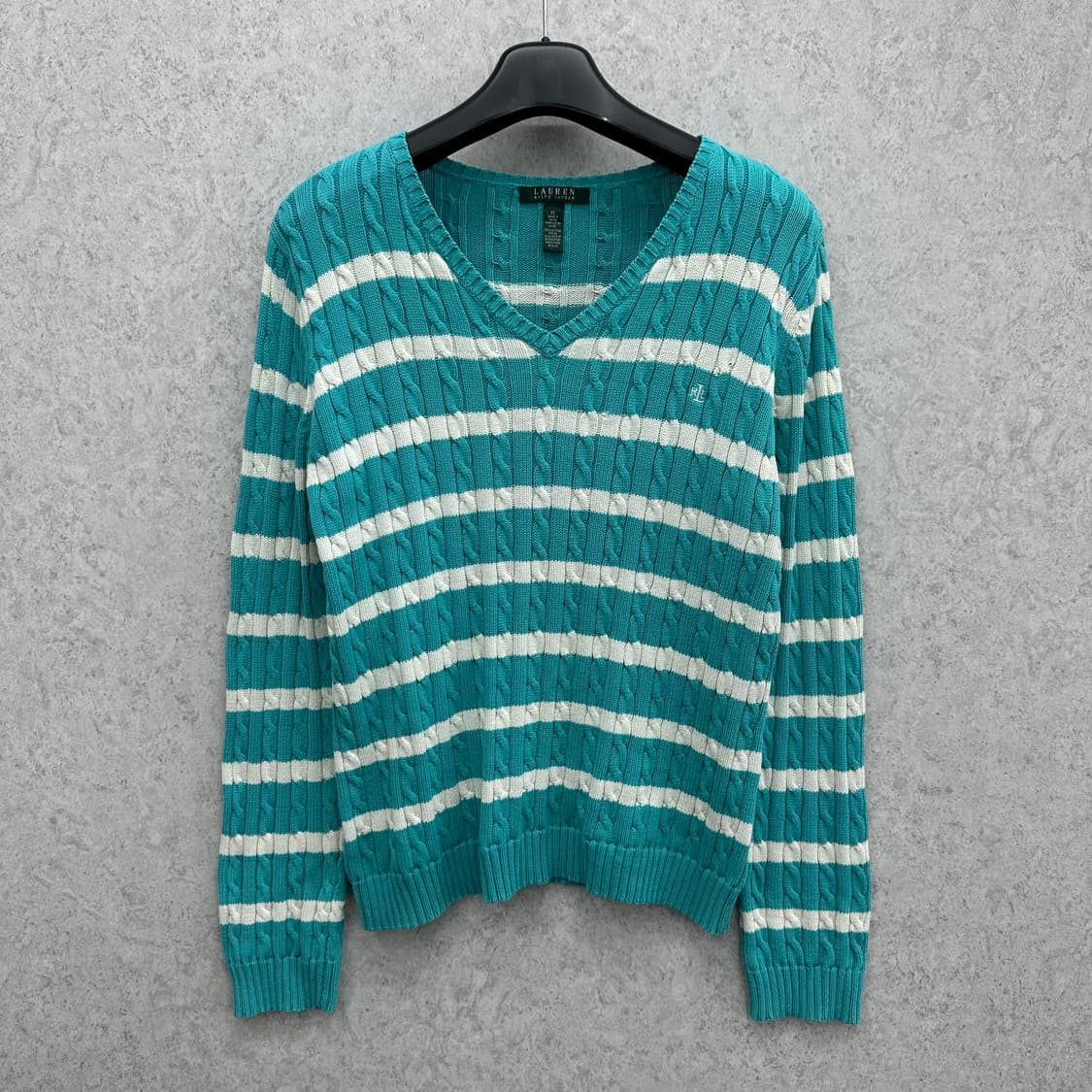 105 폴로 로렌 랄프로렌 남자 브이넥 꽈배기 숏 니트 상품이미지1