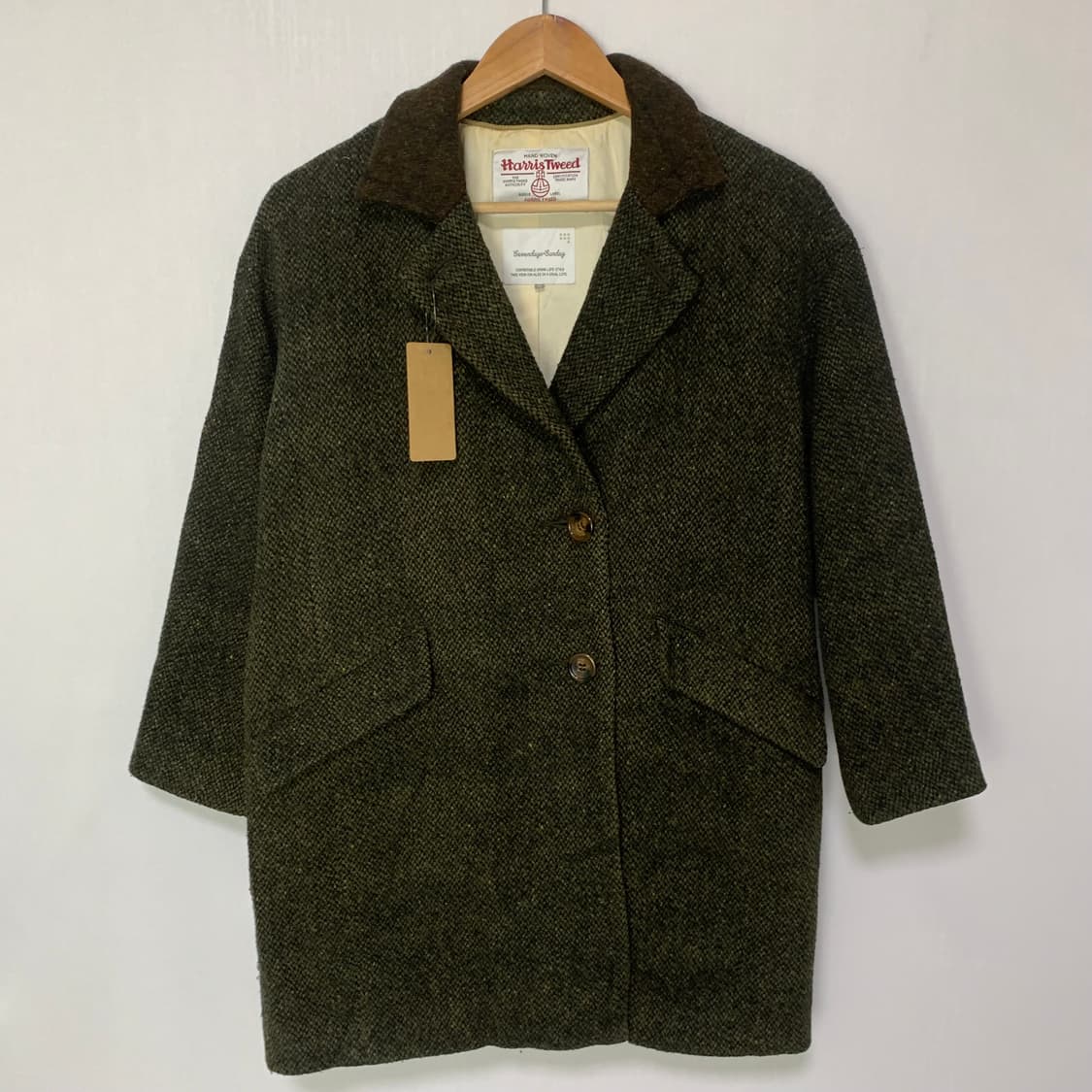 Harris Tweed 해리스 트위드 하프 코트 자켓 빈티지 남녀공용 M 상품이미지2