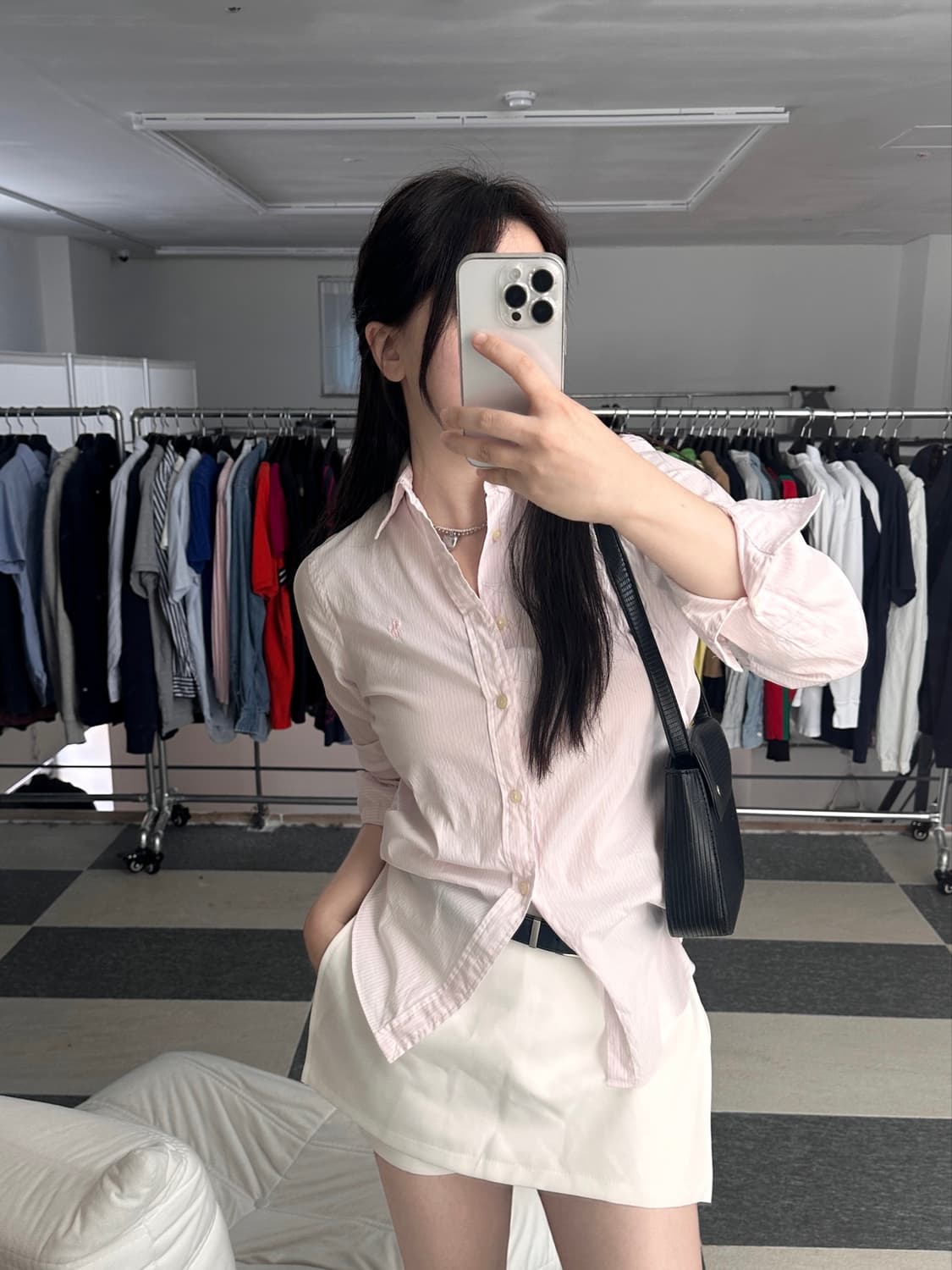 폴로 랄프로렌 연핑크 스트라이프 셔츠  상품이미지3