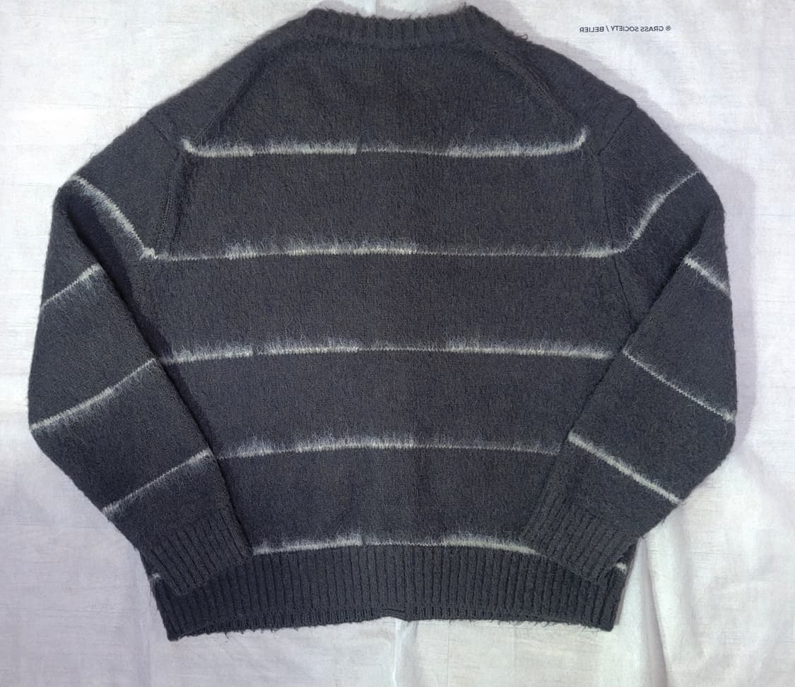 벨리에 브러쉬드 탐 스트라이프 가디건 그레이 05(105) 상품이미지3