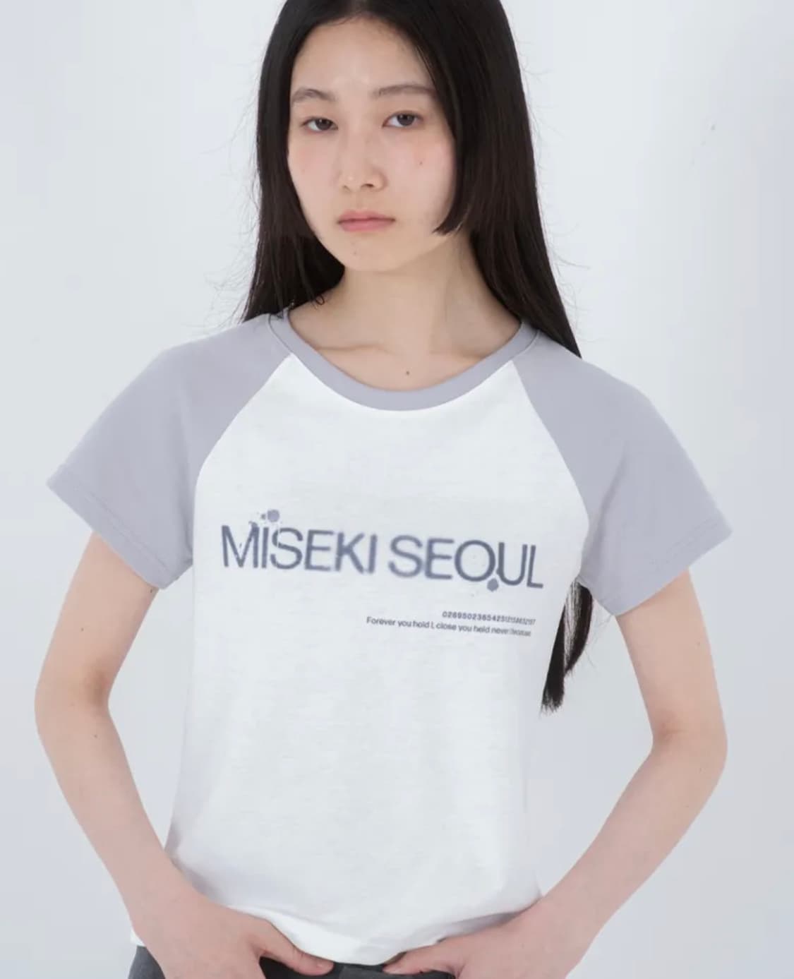 미세키서울 Raglan logo short sleeves LIGHT GR 상품이미지1