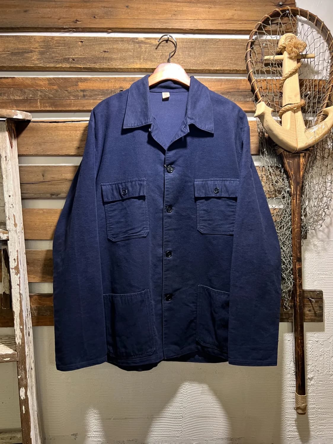 [L]90's 빈티지 4포켓 몰스킨 프렌치 워크 자켓 상품이미지1