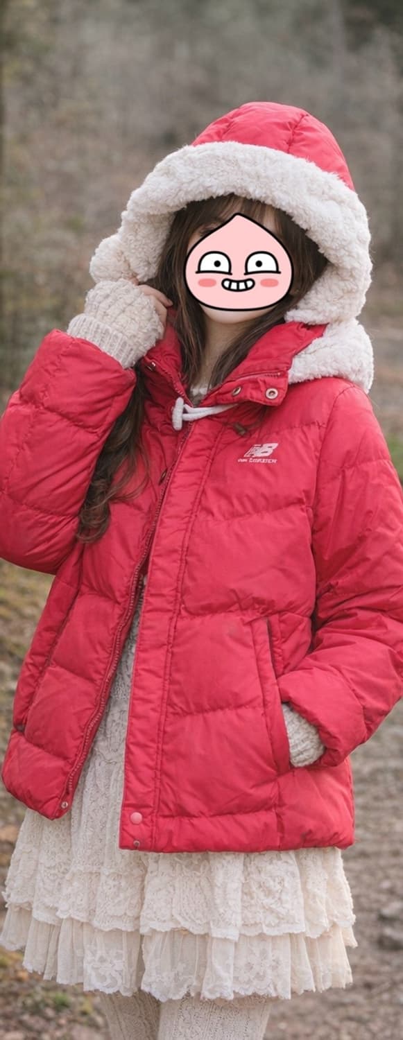 뉴발란스 빈티지 패딩, 모리걸패딩 귀여운 자켓 핑크패딩 솜사탕 딸기우유 상품이미지1