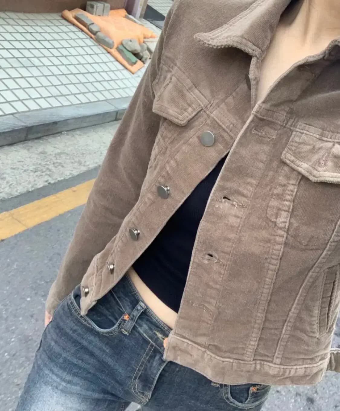 코듀로이 크롭 자켓 상품이미지2