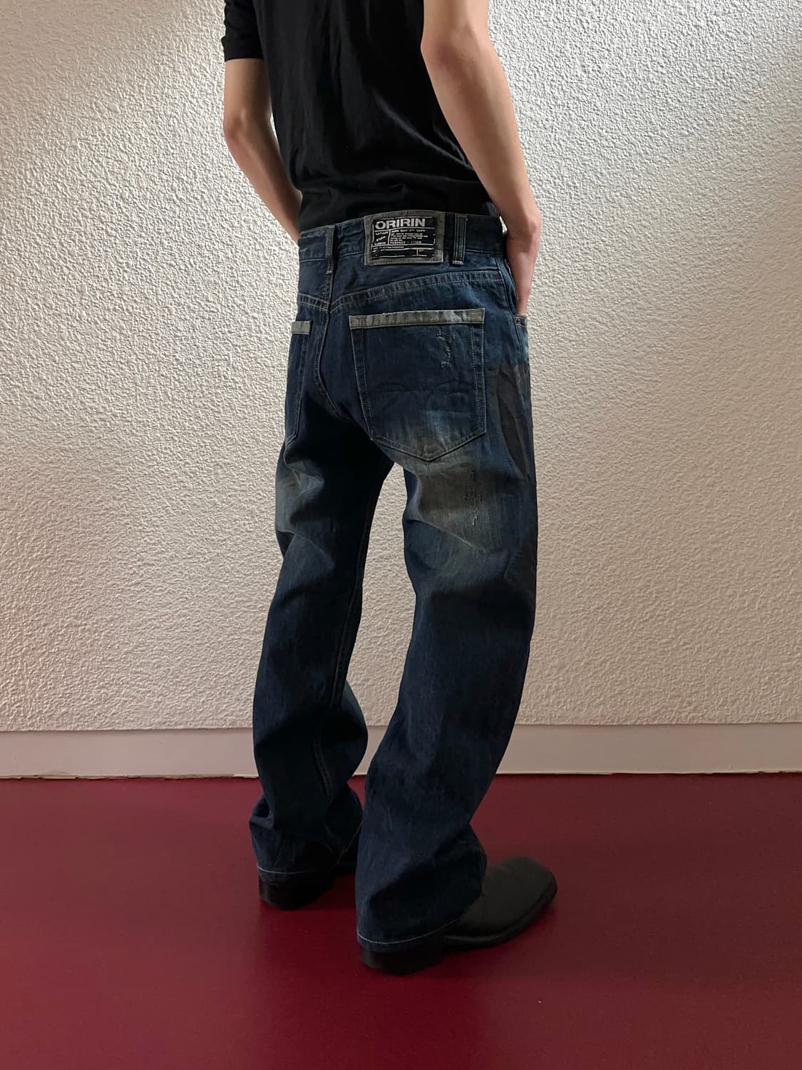 Oririn 섀도우 스터드 스트레이트 진 상품이미지4