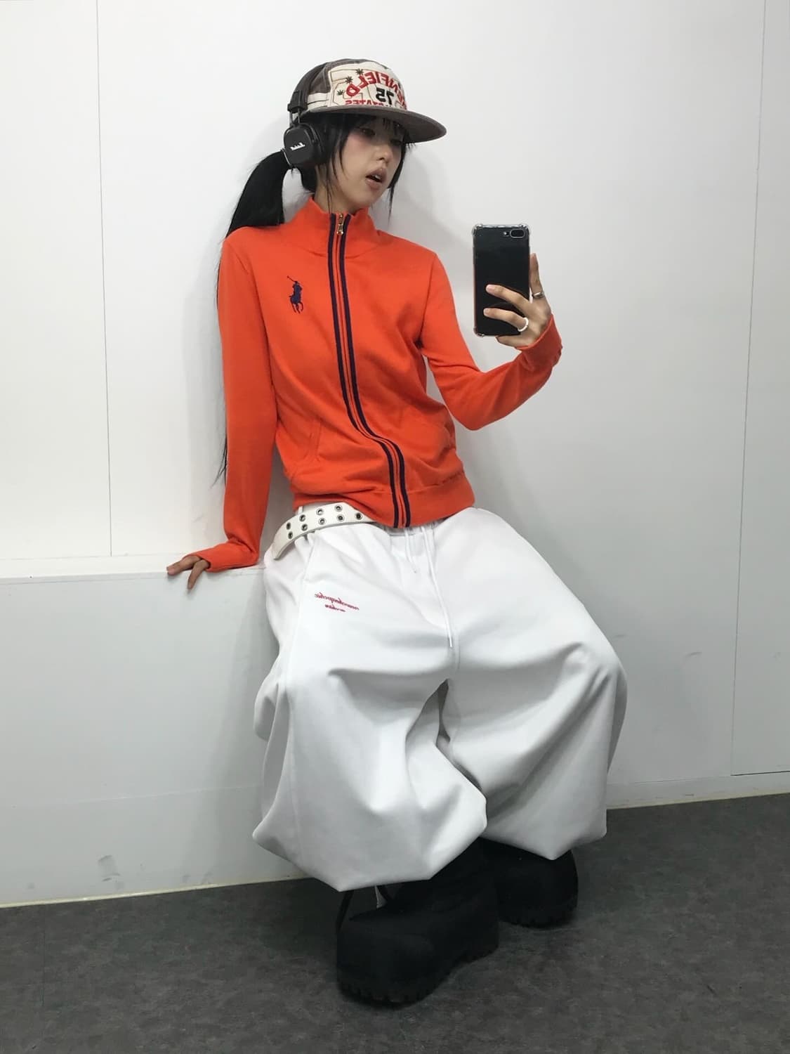 Polo Orange Knit Zip-Up 상품이미지7