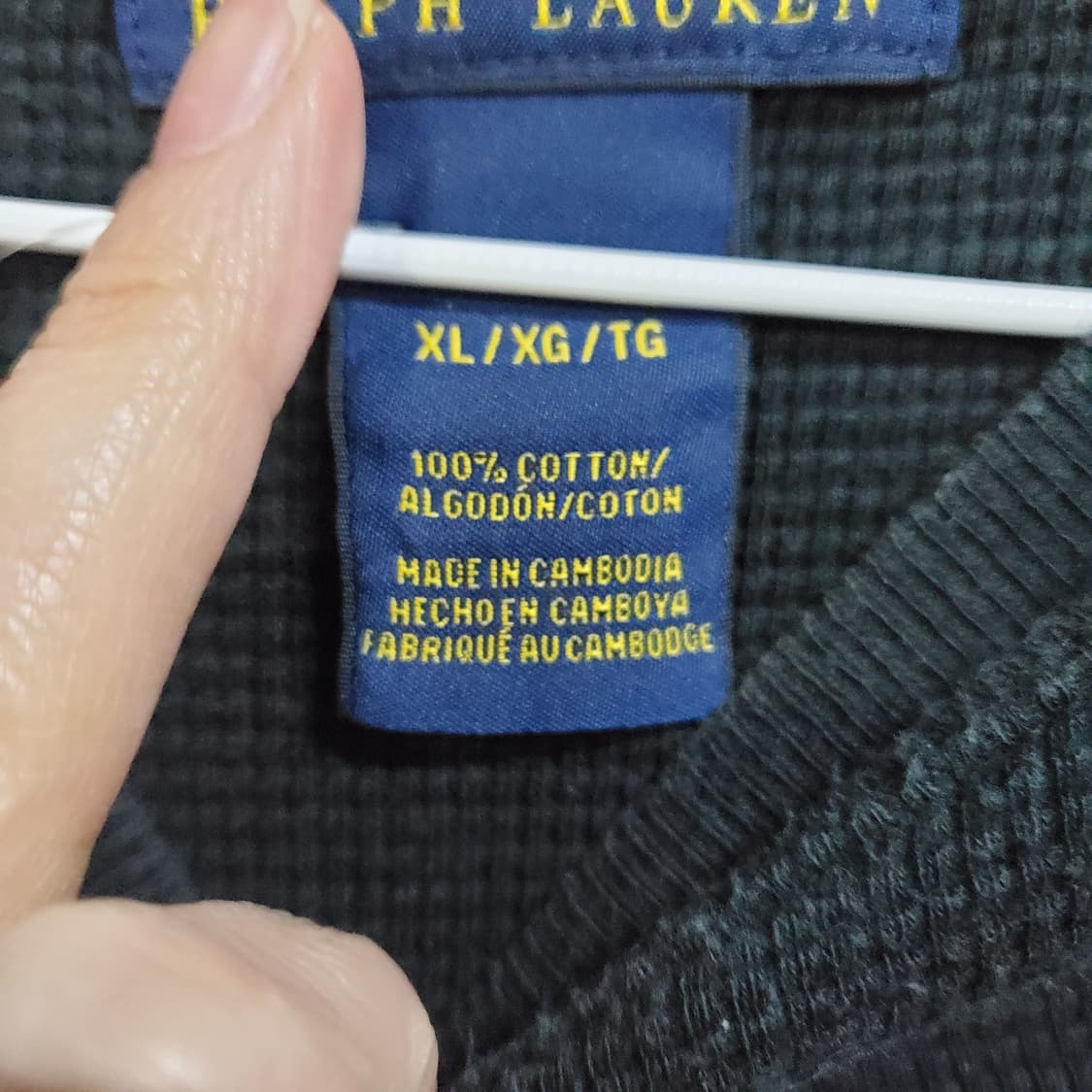 폴로 랄프로렌 긴팔 와플 티셔츠 블랙  상품이미지5