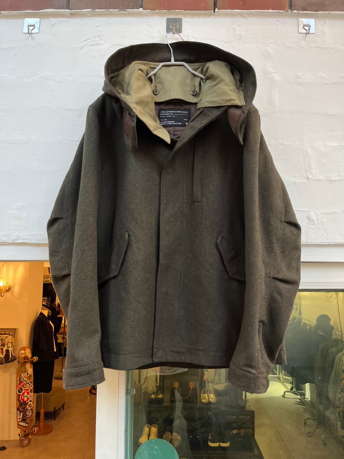 United Arrows 그린라벨 울 후드자켓 XXL후드 리버시블 상품이미지1