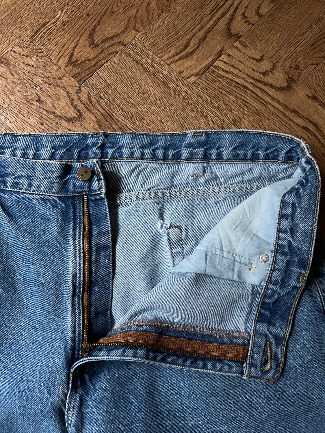 [40]칼하트 USA 미디엄블루 워크 데님 팬츠 상품이미지3