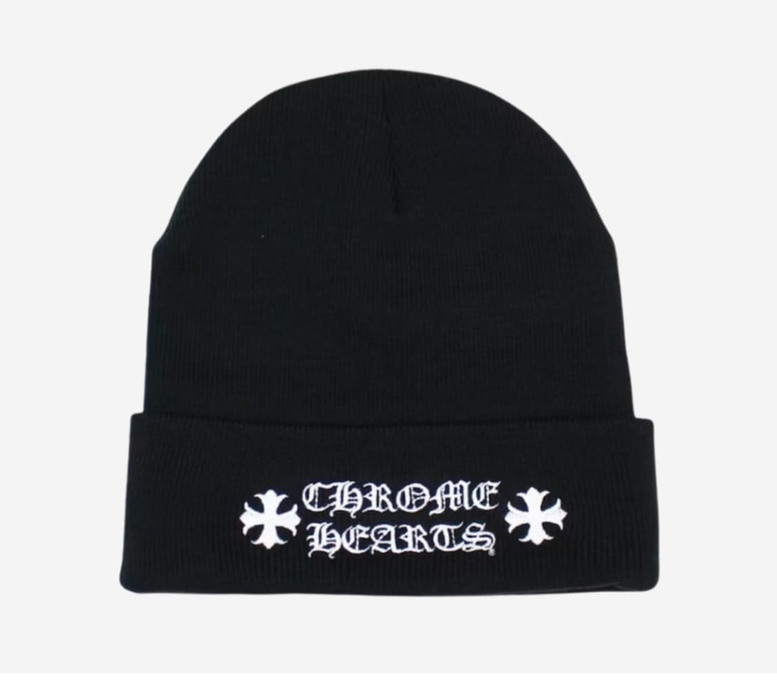 [미개봉 새상품]크롬하츠 로고 비니 블랙 상품이미지1