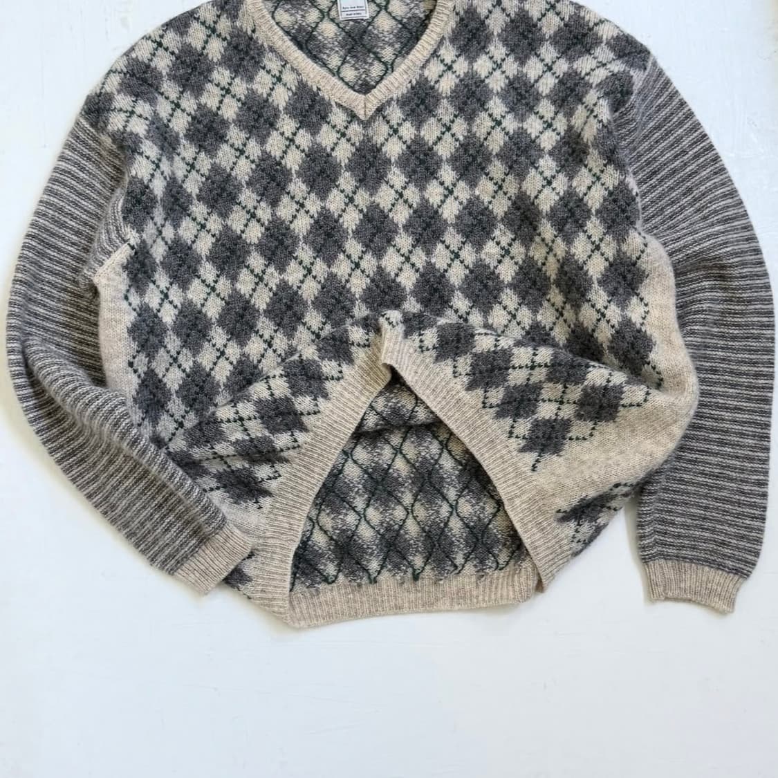 90‘s 베네통 아가일 울 니트 상품이미지2