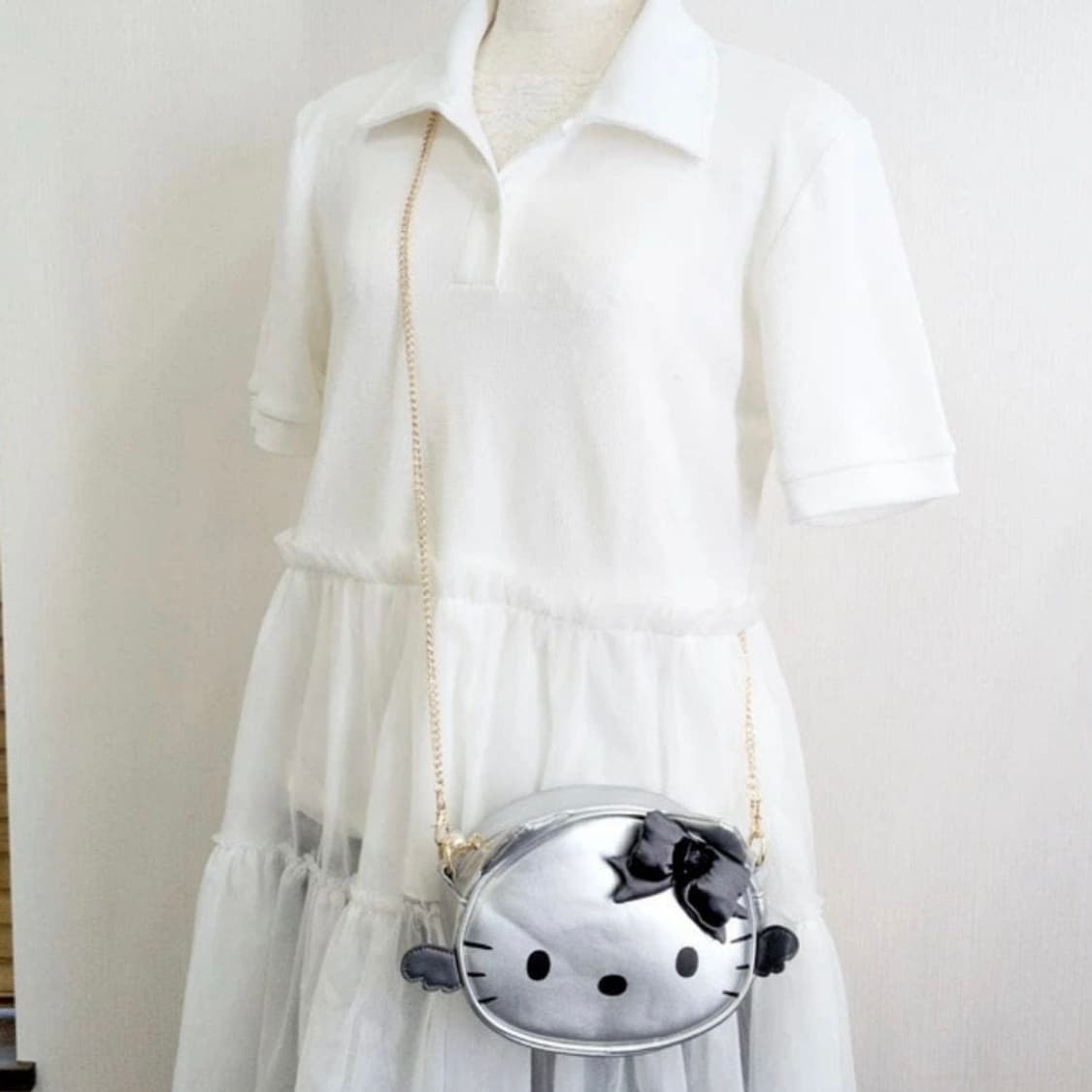 헬로키티 엔젤 크로스백 체인 실버 상품이미지1