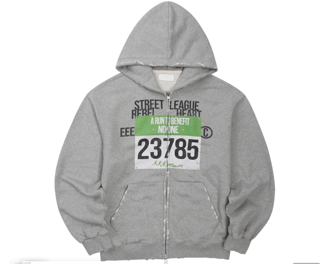 새상품) 이이이알알알 eeerrr 데미지 워싱 후드집업 그레이 상품이미지1