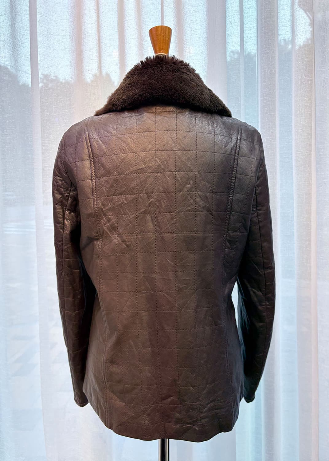 양가죽 초코 누빔 자켓 상품이미지2