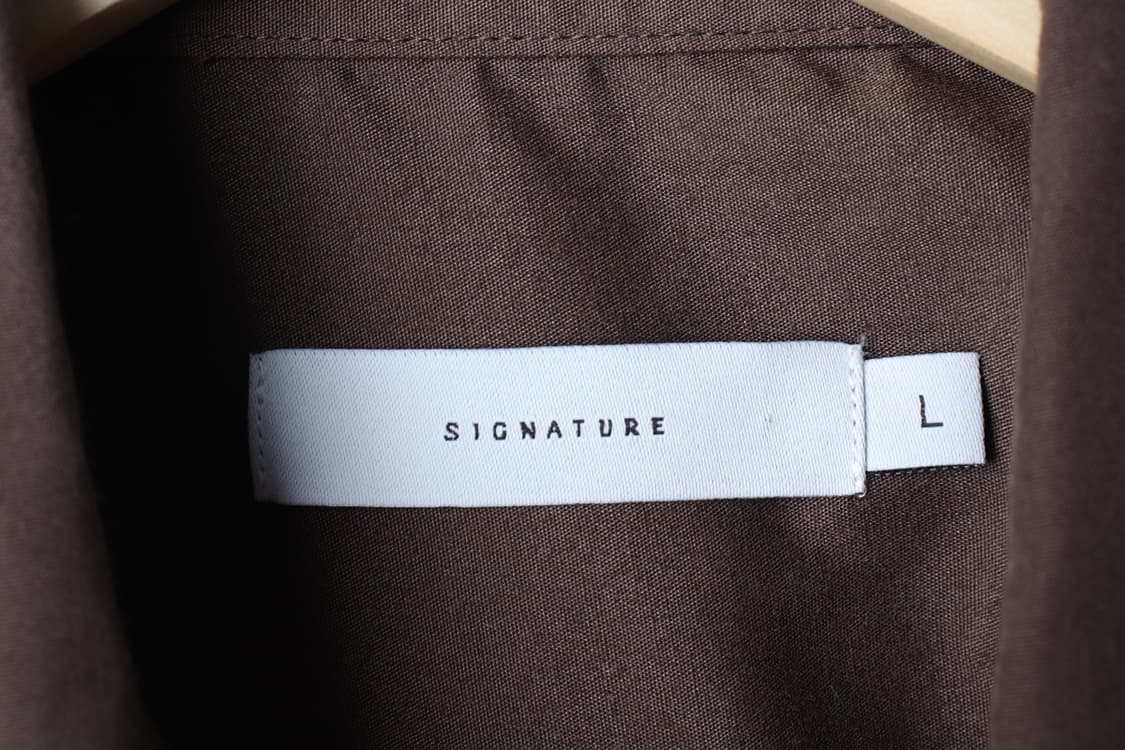 (L-XL) 시그니처 셔츠 남방 크롭 브라운 무지 놈코어-H33205 상품이미지5