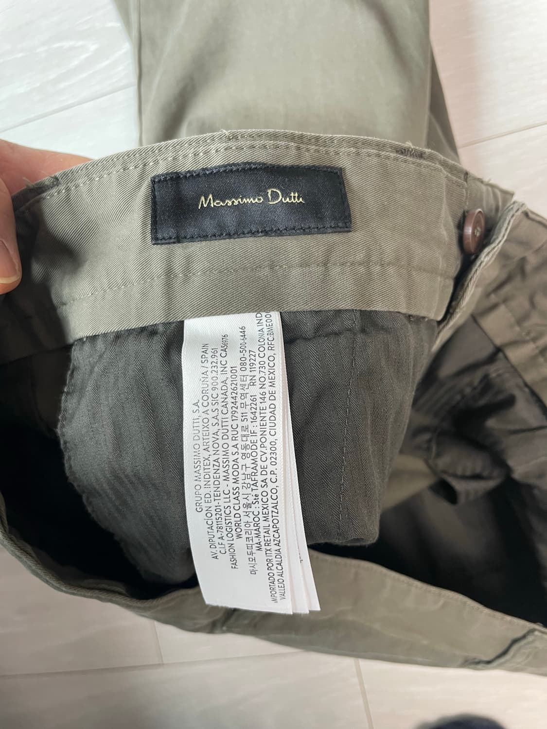 마시모두띠 슬림핏 코튼 슬랙스 (카키) 상품이미지6