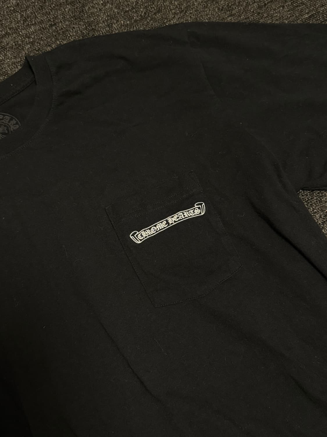 [XXL] 크롬하츠 스크롤 로고 롱슬리브 티셔츠 블랙 상품이미지5