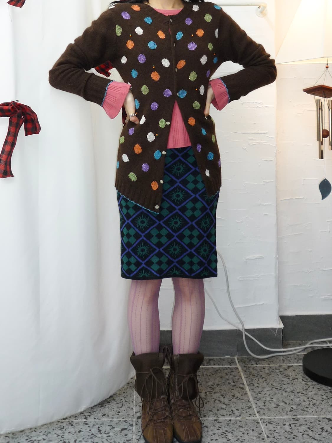 sweet polka knit cardigan 상품이미지3