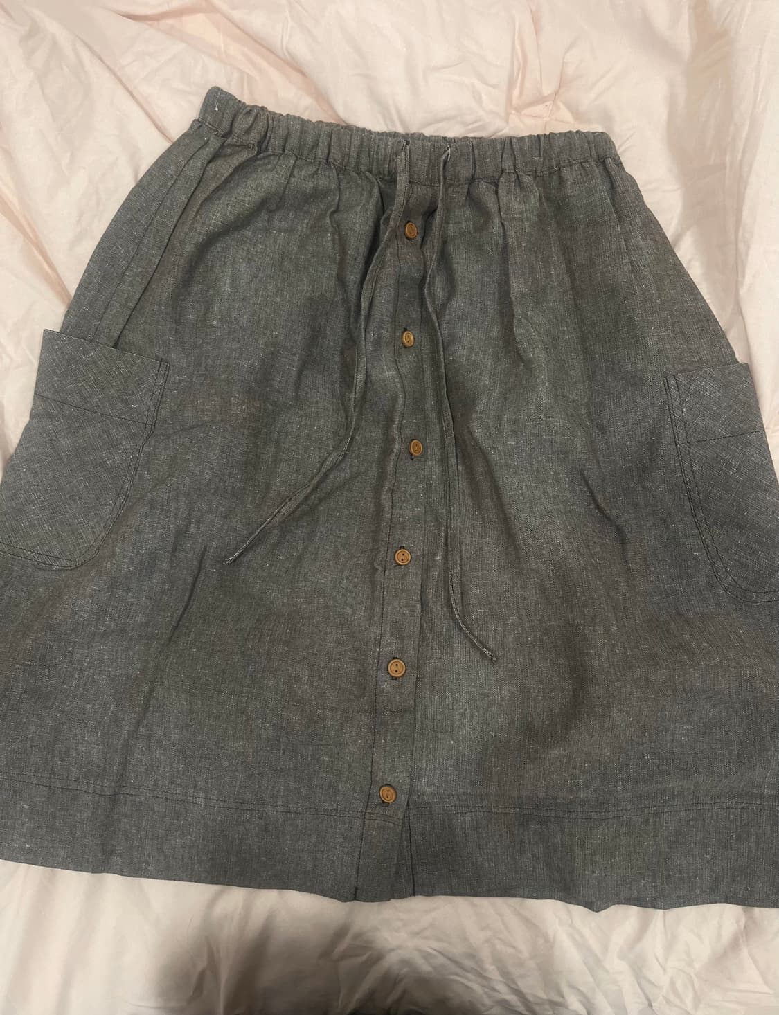 모리걸 바선생 브라운 그레이 미디스커트 상품이미지1