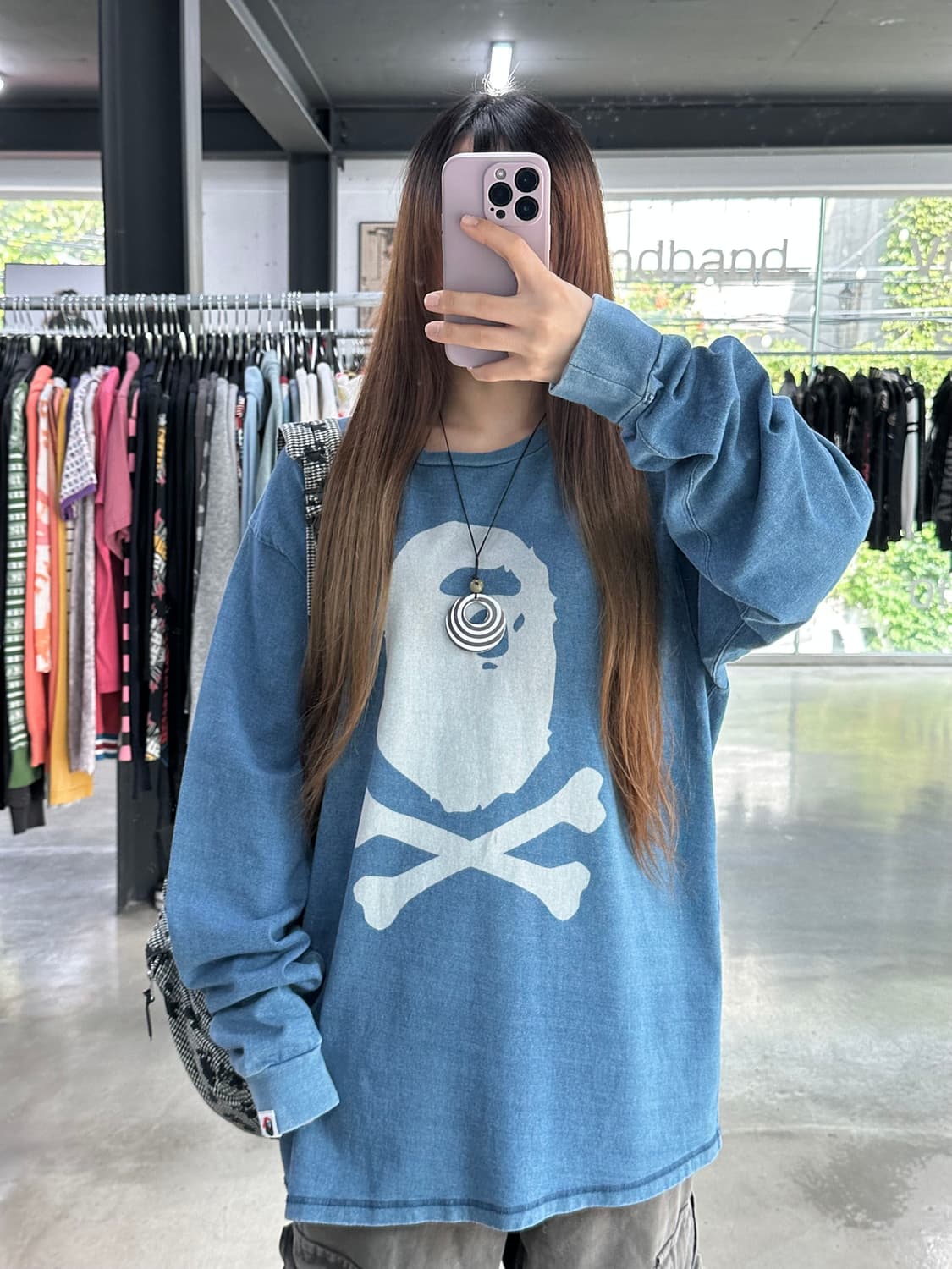 베이프 PIRATE 빅사루 데님 롱슬리브 상품이미지3